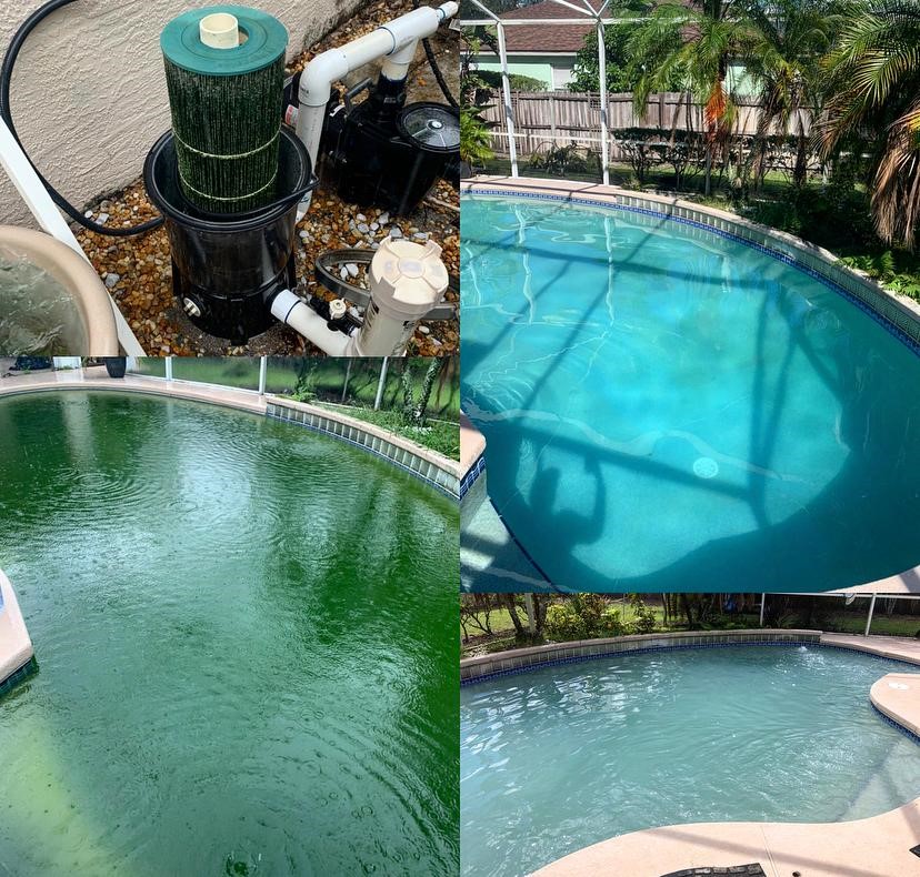 pool serviced by peters pool services and filter cleaning